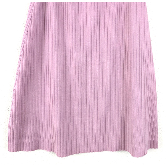 DAZY sz L Midi Skirt ribbed sweater knit stretchy elastic waist lavender 4378 - Picture 2 of 5